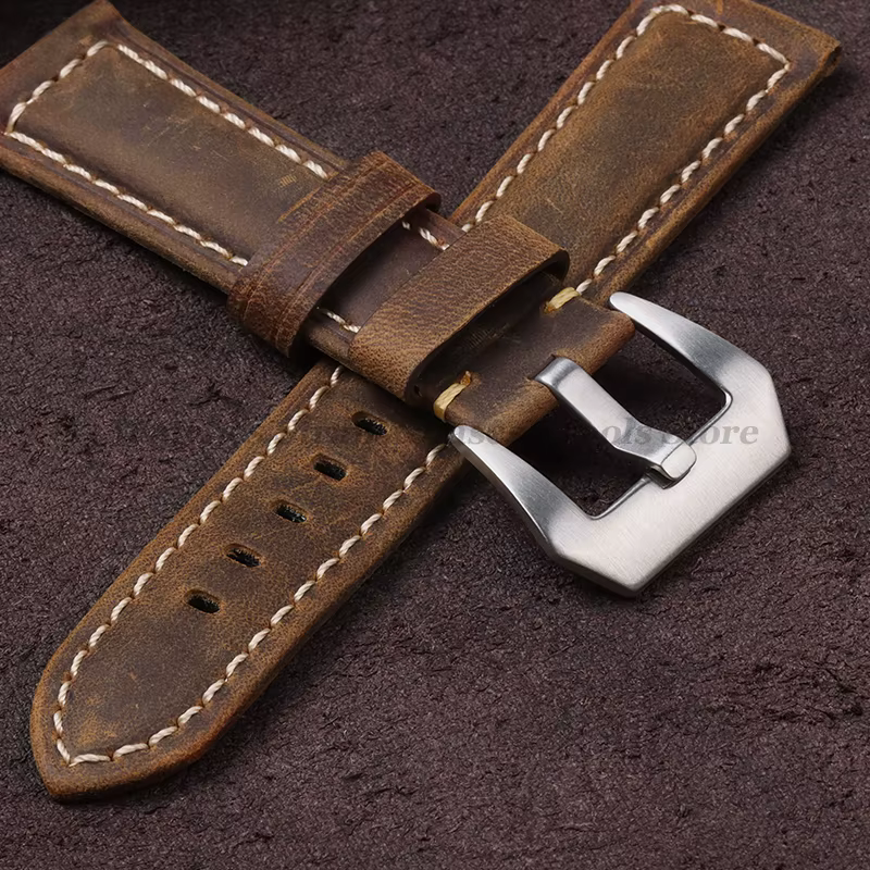 Bracelets de montre vintage en cuir véritable pour hommes et femmes