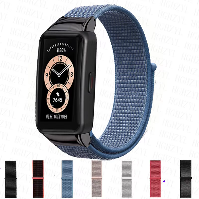 Nouveau bracelet en Nylon pour Huawei Band6 Correa Smartwatch ceinture de remplacement respirant Sport pour HONOR Band