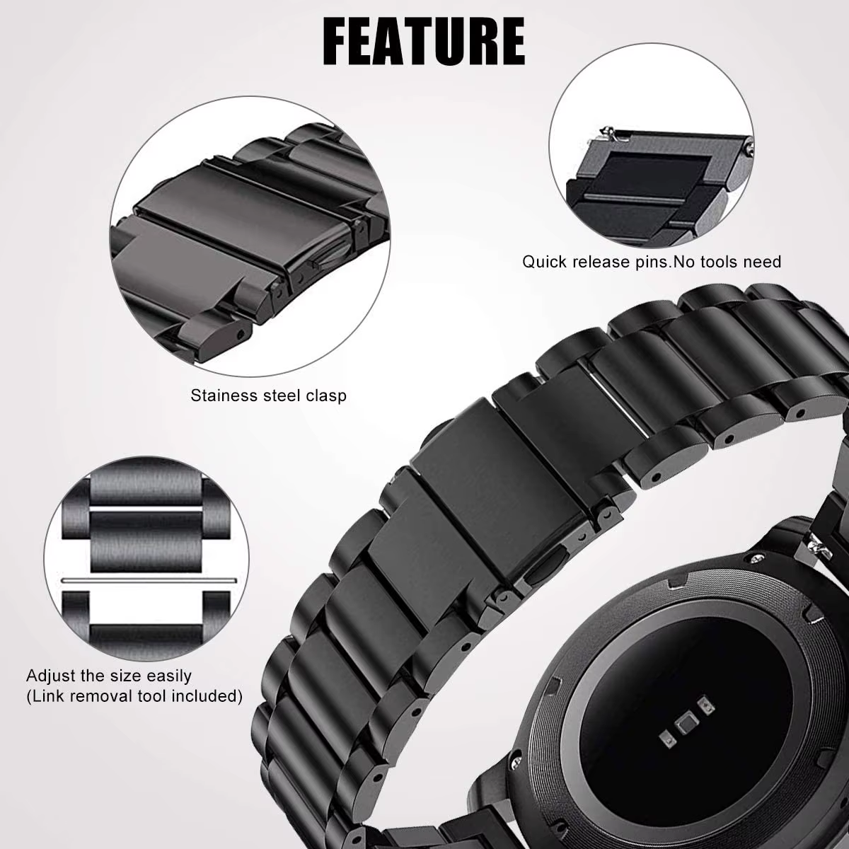 Bracelet en métal pour Mibro GS A1 X1, accessoires de montre intelligente, Bracelet en maille en acier inoxydable pour Mibro C2 T1 Lite, couleur Correa