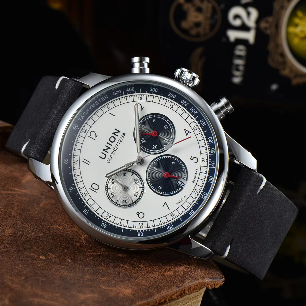Montres de luxe tendance en promotion pour hommes – Montre-bracelet multifonction chronographe de marque supérieure