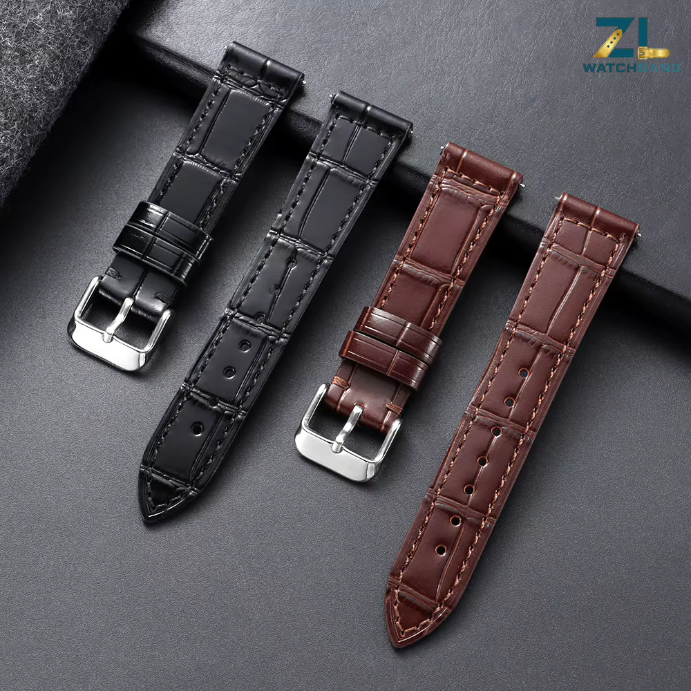 Bracelet de montre en cuir véritable de haute qualité