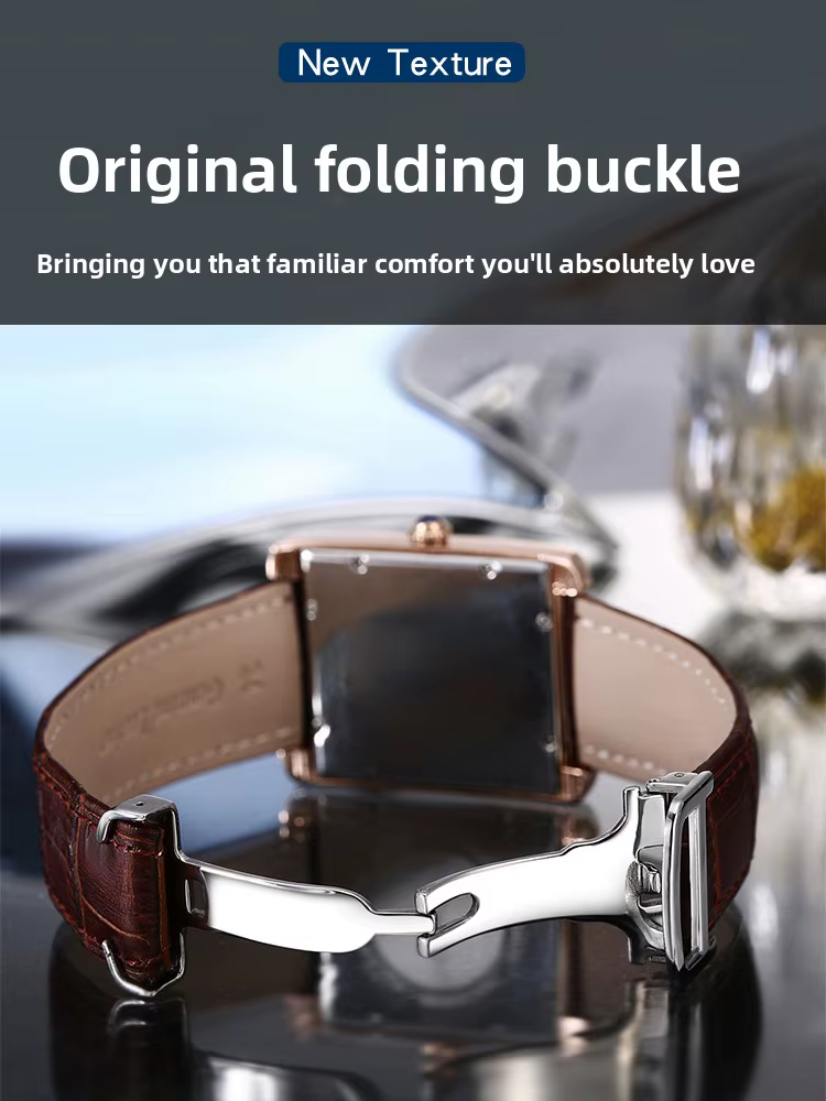 Convient pour bracelet de montre en cuir Cartier clé Catier doit réservoir