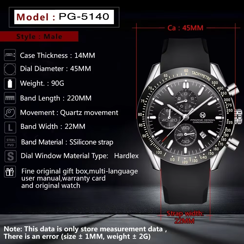 (PAGRNE) Montres à quartz pour hommes PAGANI DESIGN