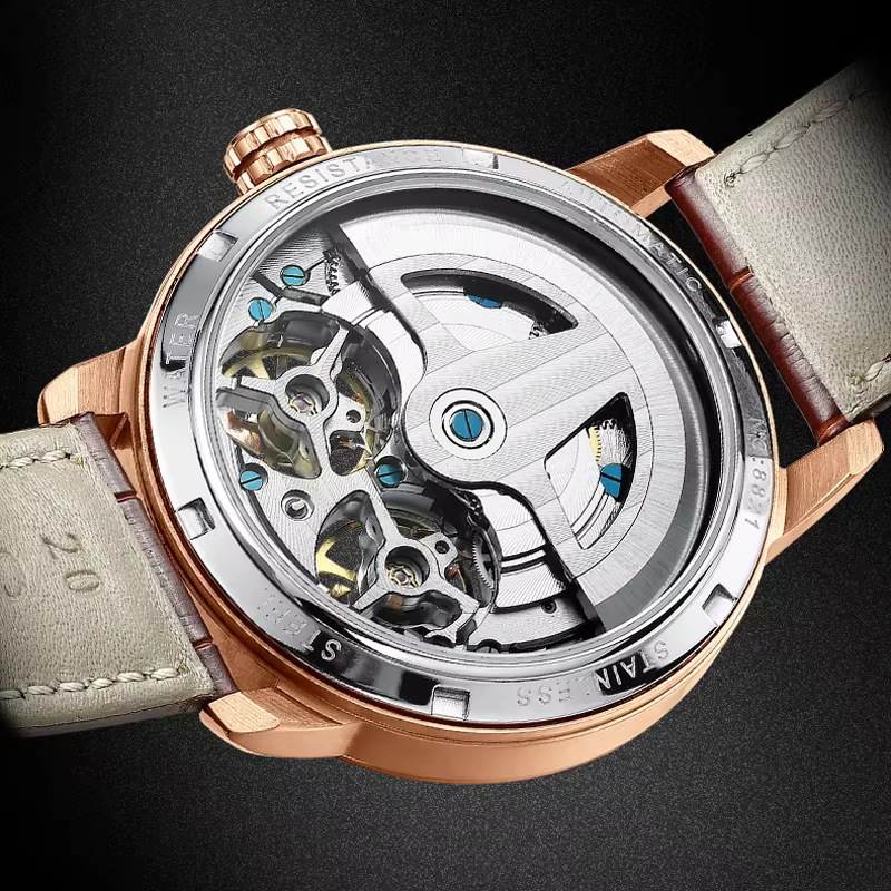 AILANG 2025 Nouvelle Montre Automatique Homme Tourbillon Mécanique Boîtier Acier Inoxydable Cadran Saphir Creux Caoutchouc Fluoré