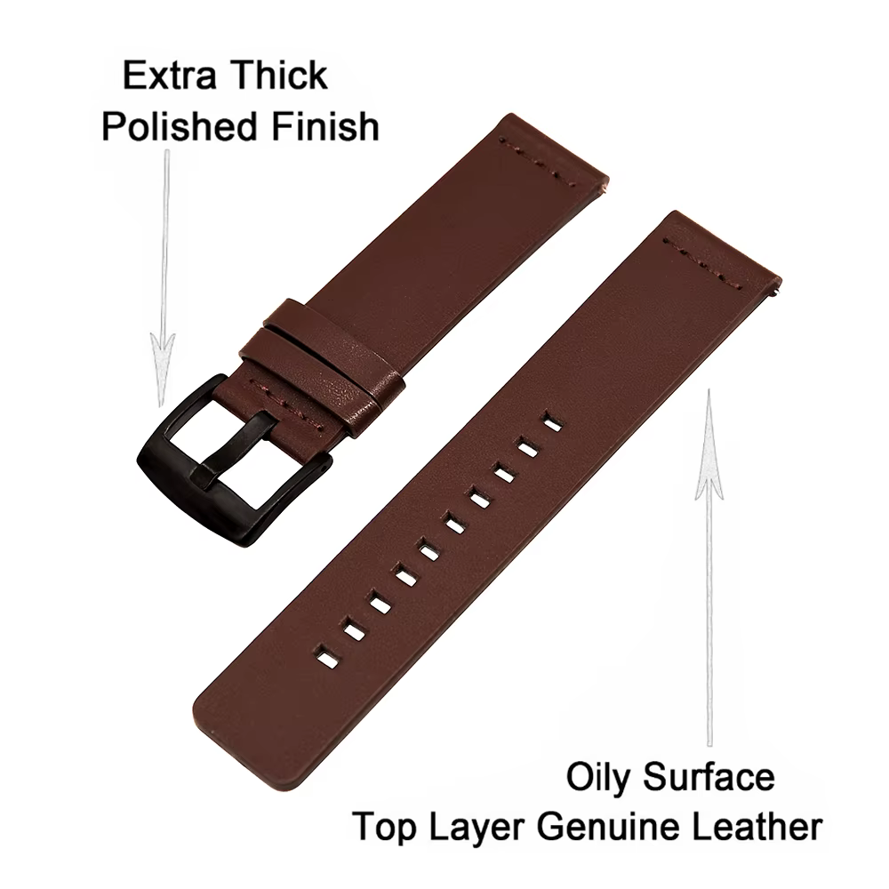 Bracelet en cuir d'origine 24mm pour montre intelligente Suunto 9 7