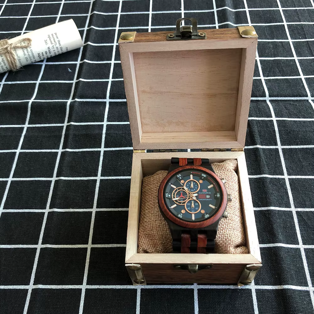 KUNHUANG montres en bois de luxe lumineux multi-fonction