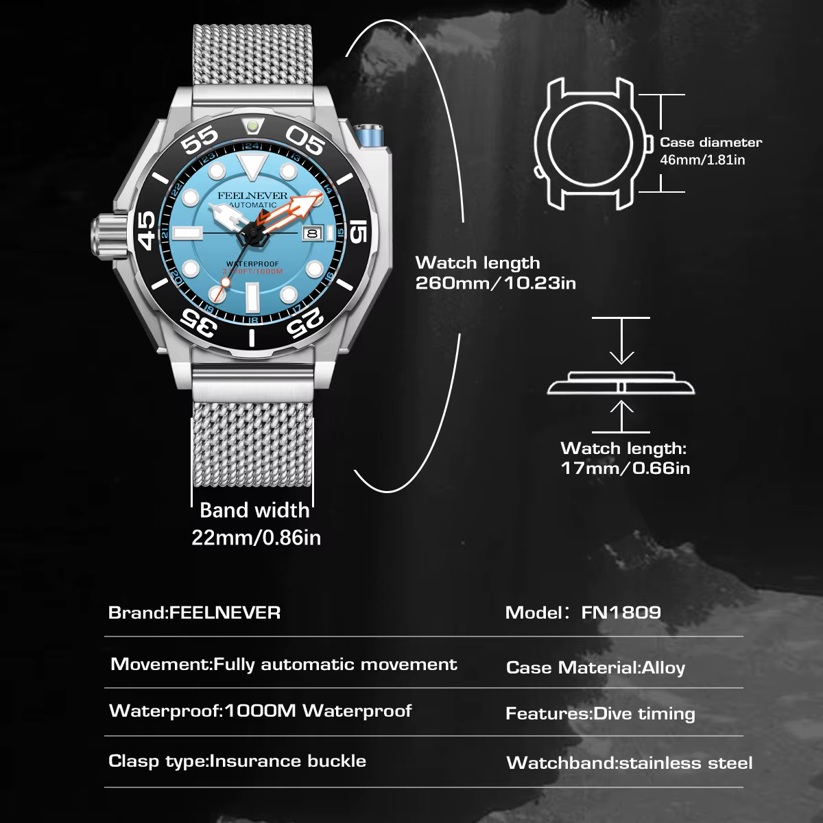 Nouvelle marque de luxe hommes montre 1000m étanche BGW9 Super lumineux relogios masculinos montres mécaniques