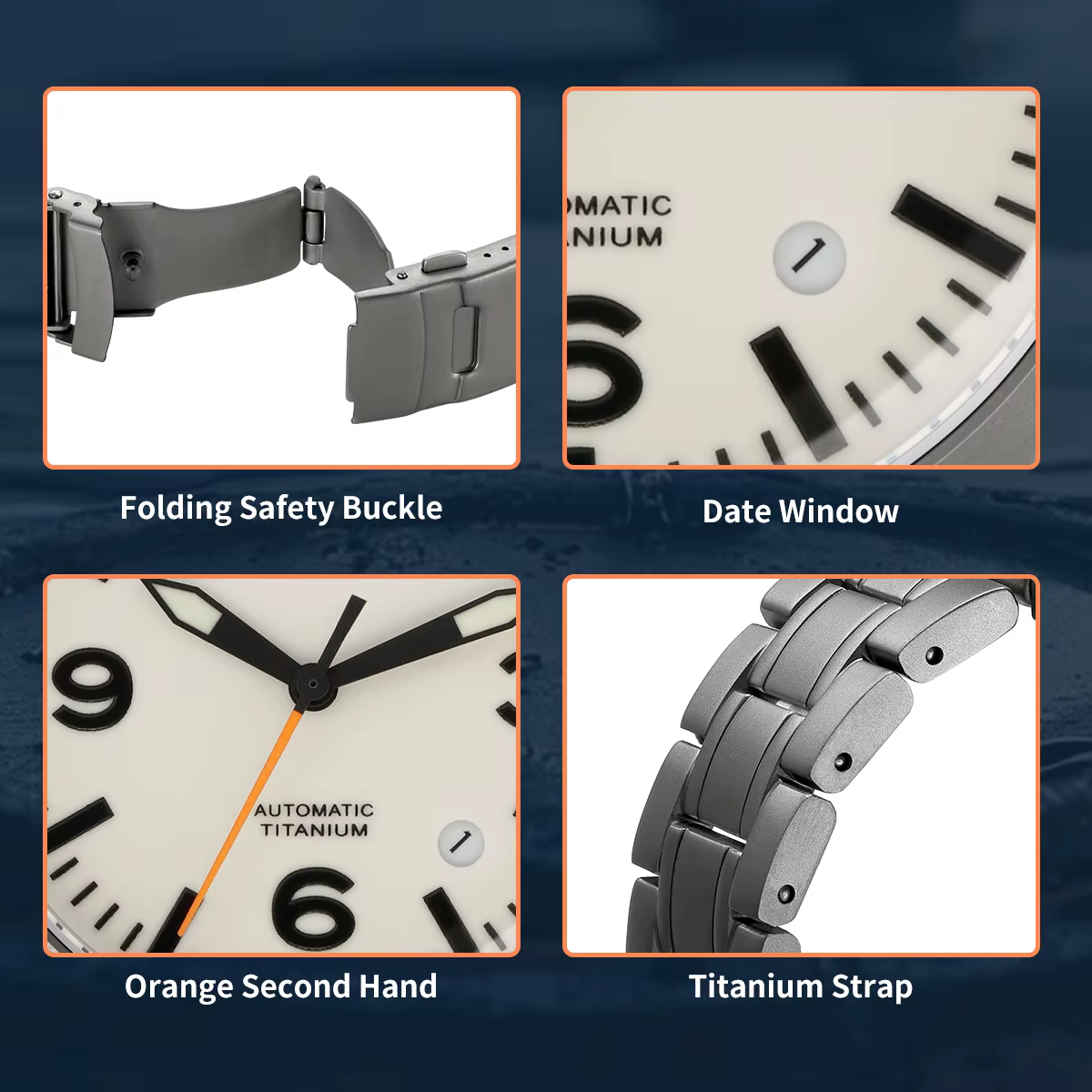 Montre mécanique en titane pour hommes BERNY Aviation
