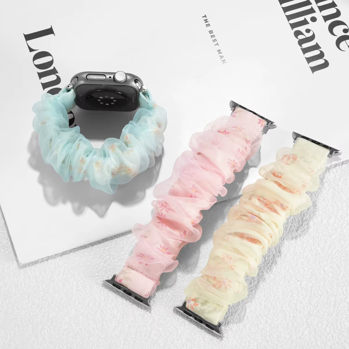 Bracelet élégant en fil style scrunchie pour Apple Watch Series