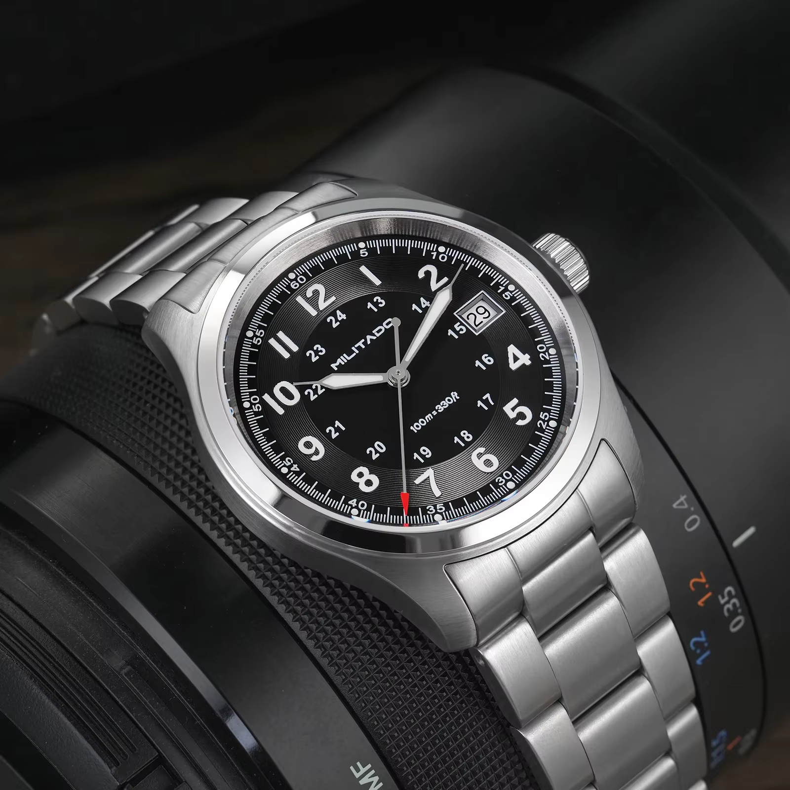 Militado ML08 montre à Quartz Vintage Ronda 515 mouvement Ar saphir miroir 38Mm montre-bracelet Date Super lumineux étanche montres