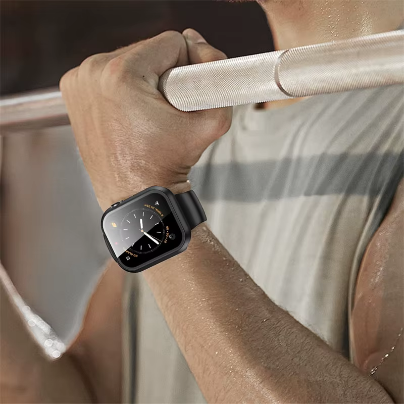 Protecteur d'écran en verre + étui pour Apple Watch 10 9 8 45mm 41mm 44mm 40mm S10 42mm 46mm