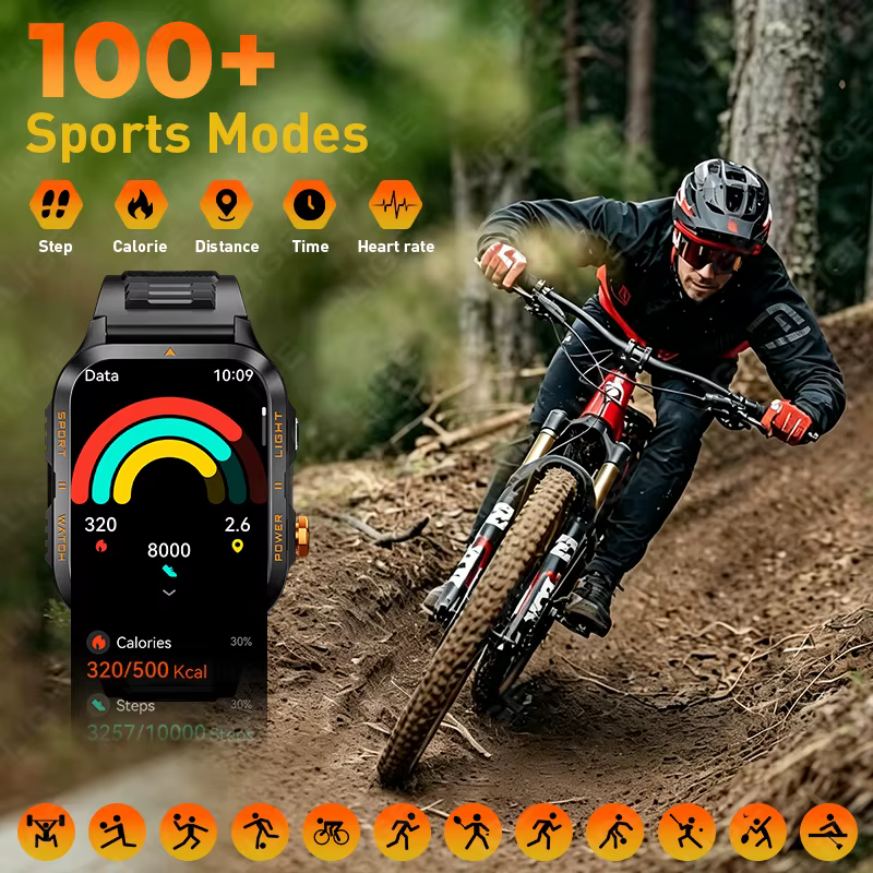 Montre connectée de fitness LIGE avec écran HD de 1