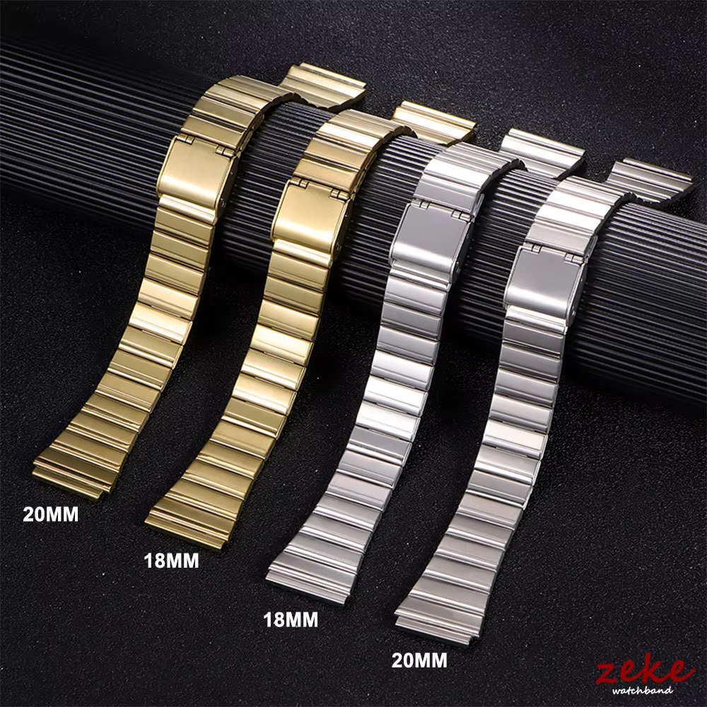 Bracelet de montre en métal 18mm 20mm pour Casio F91W/A158/A159/A168/A169/B650/AQ230/SGW400, Bracelet Ultra-fin Vintage en or
