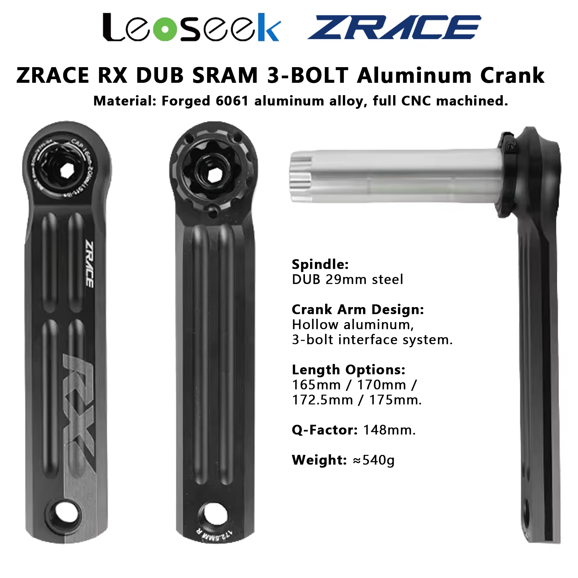 Manivelle de compteur de puissance ZRACE RX