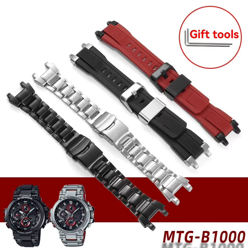 Bracelet à maillons en acier massif modifié MTG-B1000 pour Casio G-Shock
