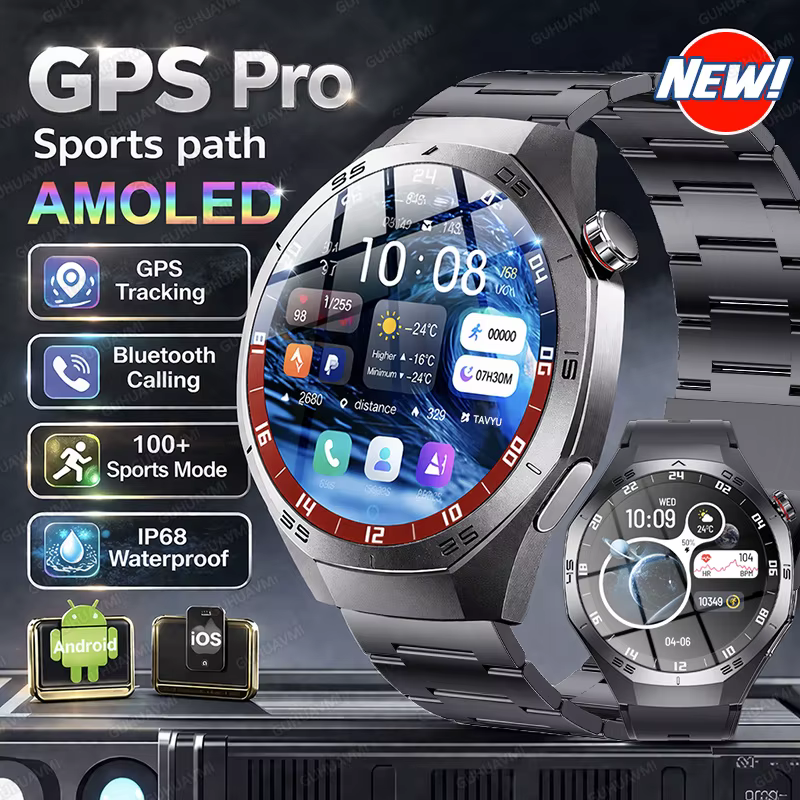 Nouvelle montre connectée GPS Pro 2026 avec écran AMOLED 1