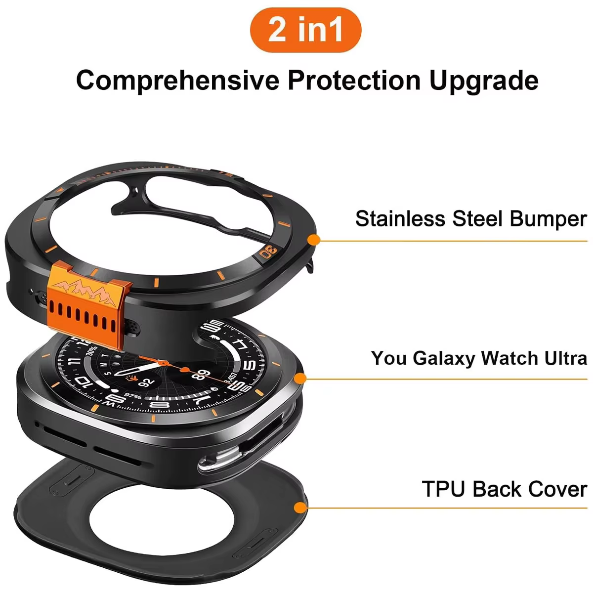 Coque métallique anti-chute pour Samsung Galaxy Watch 8 44mm Ultra 2025 47mm