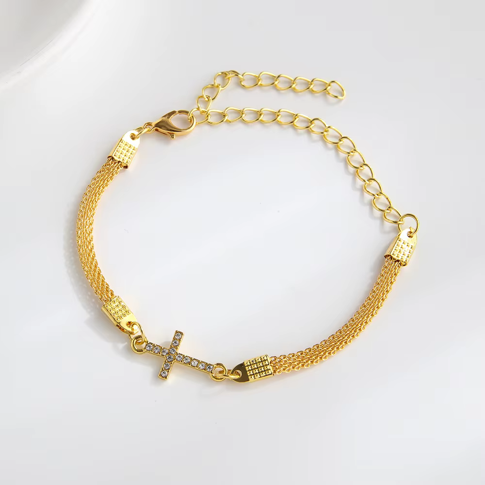 Bracelet croisé polyvalent, chaîne réglable, bijoux à la mode, élégant pour les fêtes, les occasions spéciales, cadeaux pour femmes