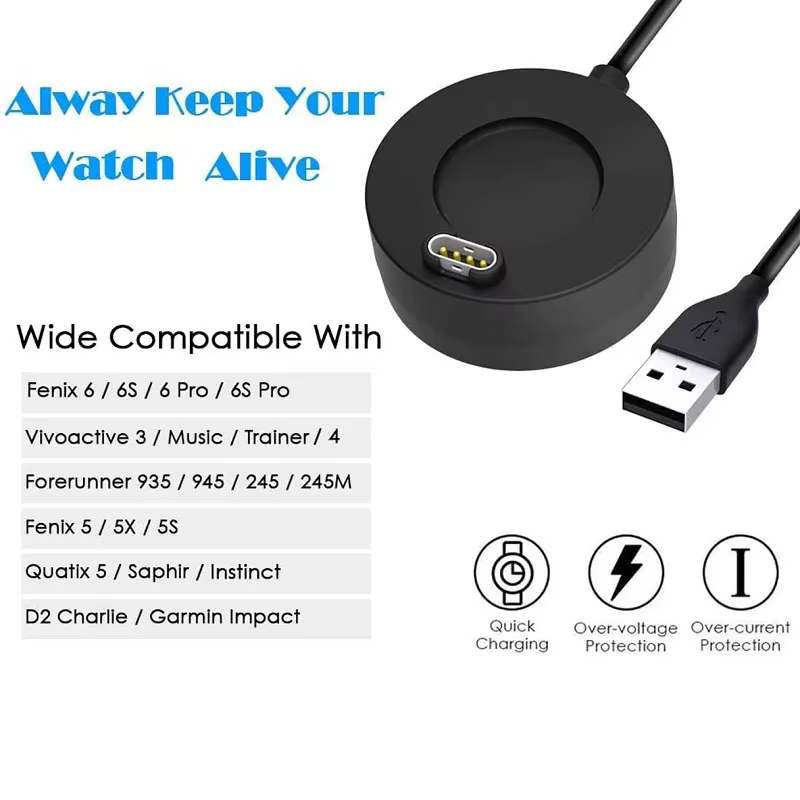 Câble de chargeur pour montre intelligente Garmin Epix Pro Fenix 8 7/6/5 Venu 3/3s SQ2 Instinct 2x Enduro Vivoactive