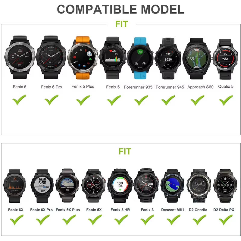 Garmin-Bracelet en nylon souple pour montre de sport