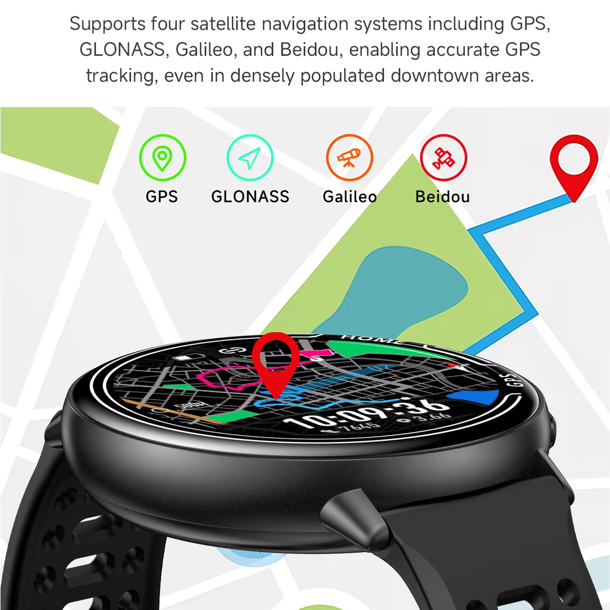 Nouvelle montre connectée GPS 1.43 AMOLED avec boussole