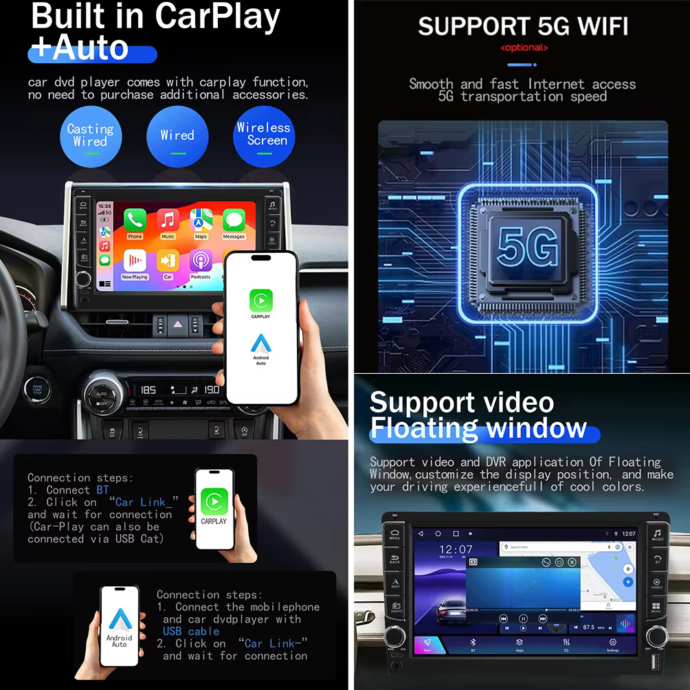 Navigation GPS Android 15 pour Peugeot 2008 208 Série 2012 - 2018, autoradio multimédia Carplay, lecteur vidéo stéréo BT, écran 2k