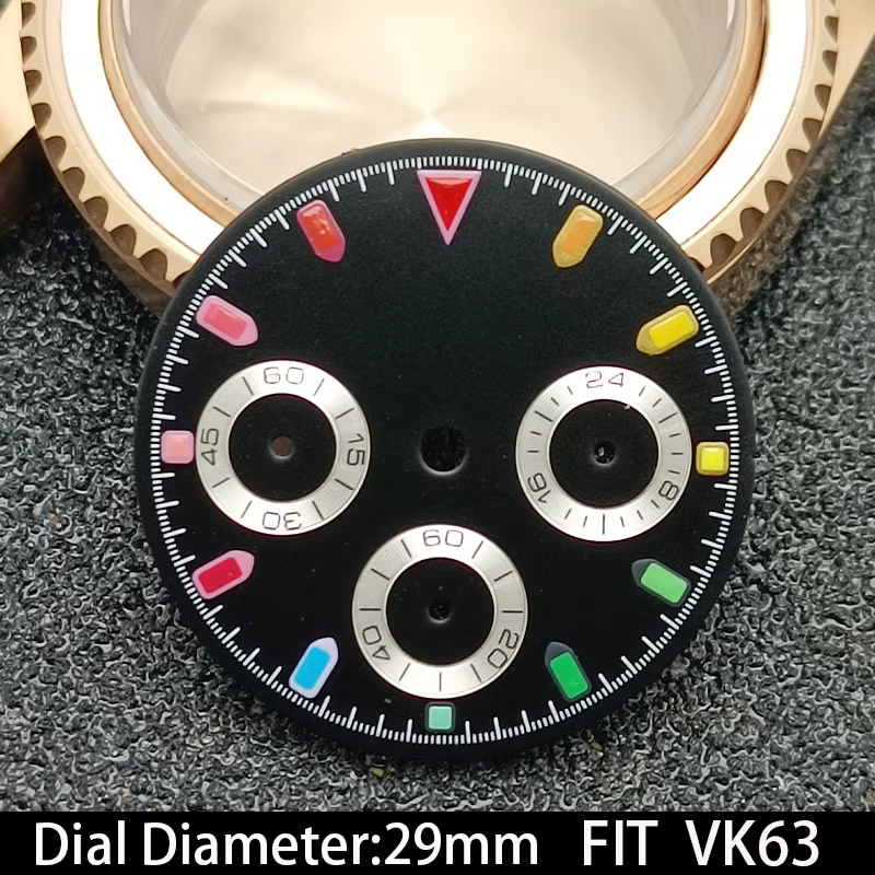 Cadran de montre VK63 lumineux vert de haute qualité