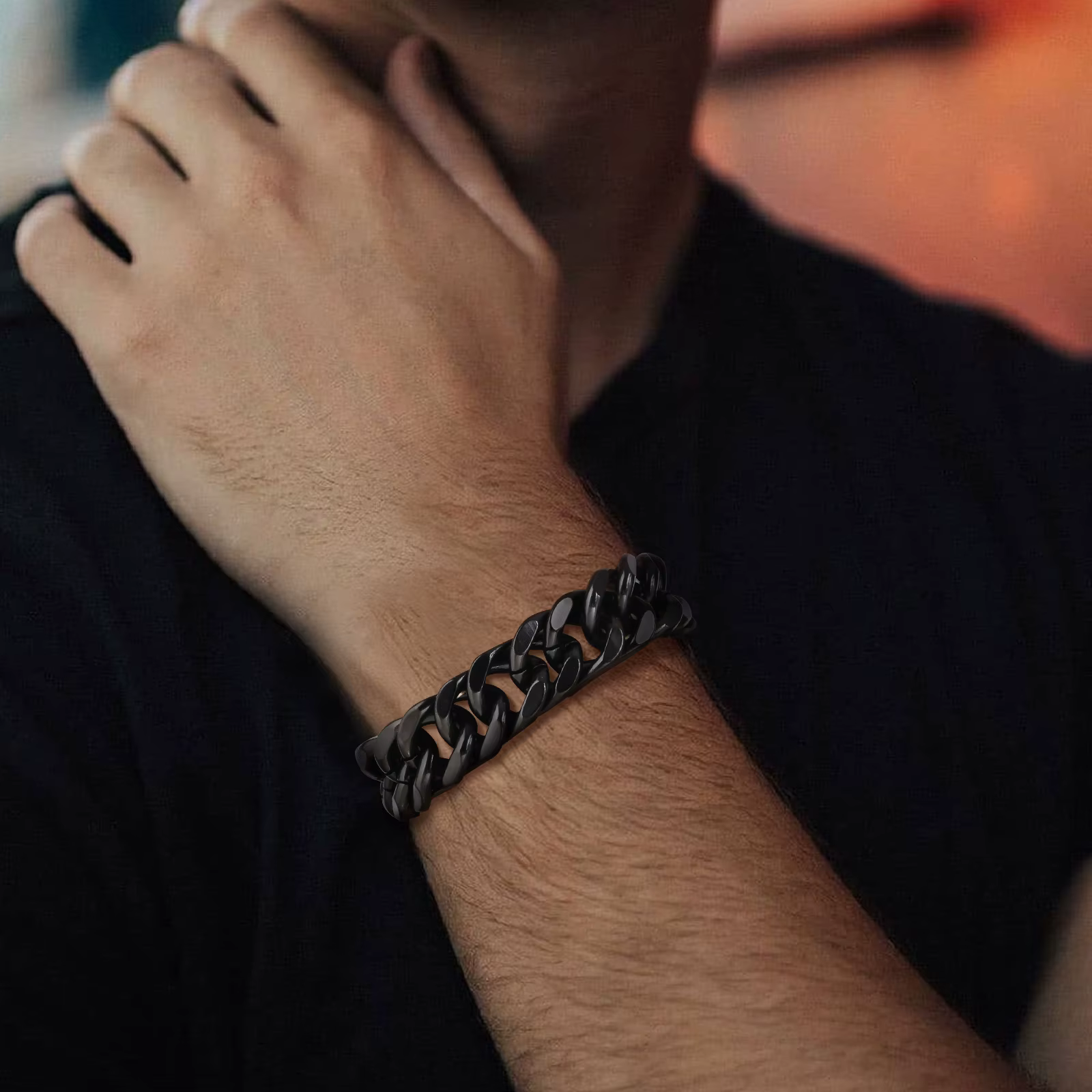Bracelet chaîne épaisse plaqué or pour homme