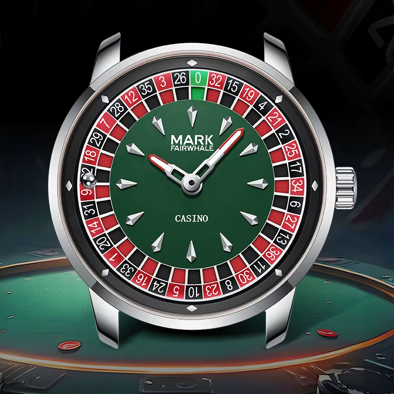 Mark Fairwhale 2025 nouvelle marque supérieure hommes montre à Quartz chiffres arabes cadran rotatif Roulette