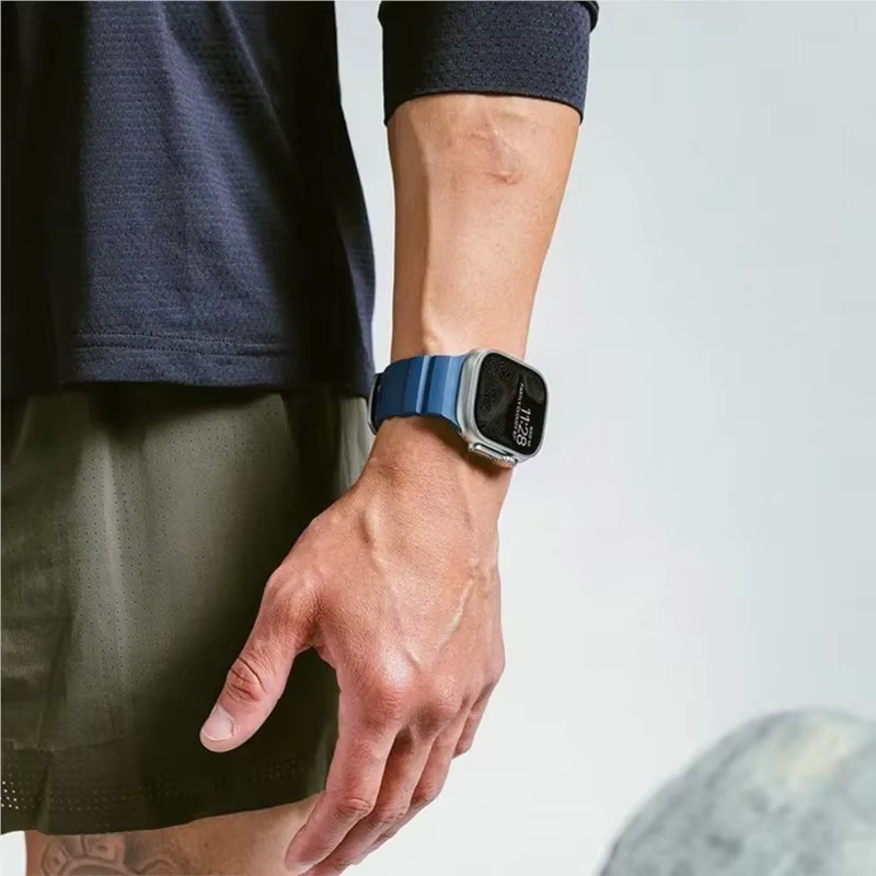 Bracelet en Silicone Trail pour Apple Watch Ultra 3 49mm 46mm 45mm 44mm 42mm 40mm 41mm Sport Starp pour iWatch série 11 10 9 8 7 6 5 SE3
