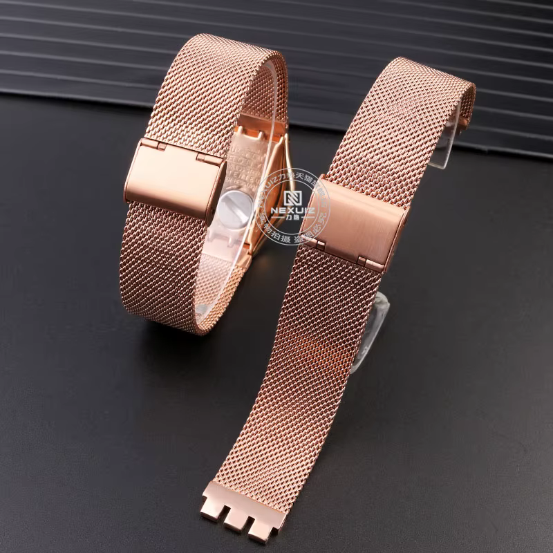 Pour Swatch bracelet en acier de précision IRONY YGS749 hommes femmes bouche Concave chaîne de montre en métal Milan