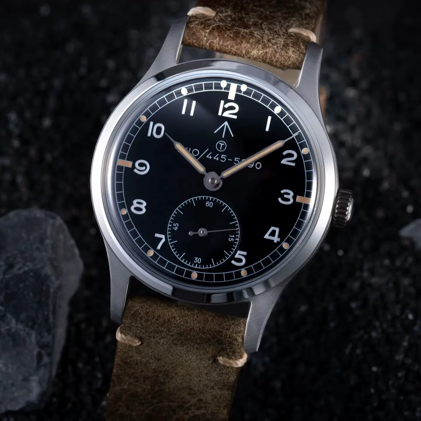 Hruodland F032 Montre Aviateur Homme 36MM Mouvement Quartz Pilote VD78 Étanche 5M BGW9 C3 Double Luminescence Miroir K1 Montre-bracelet Rétro
