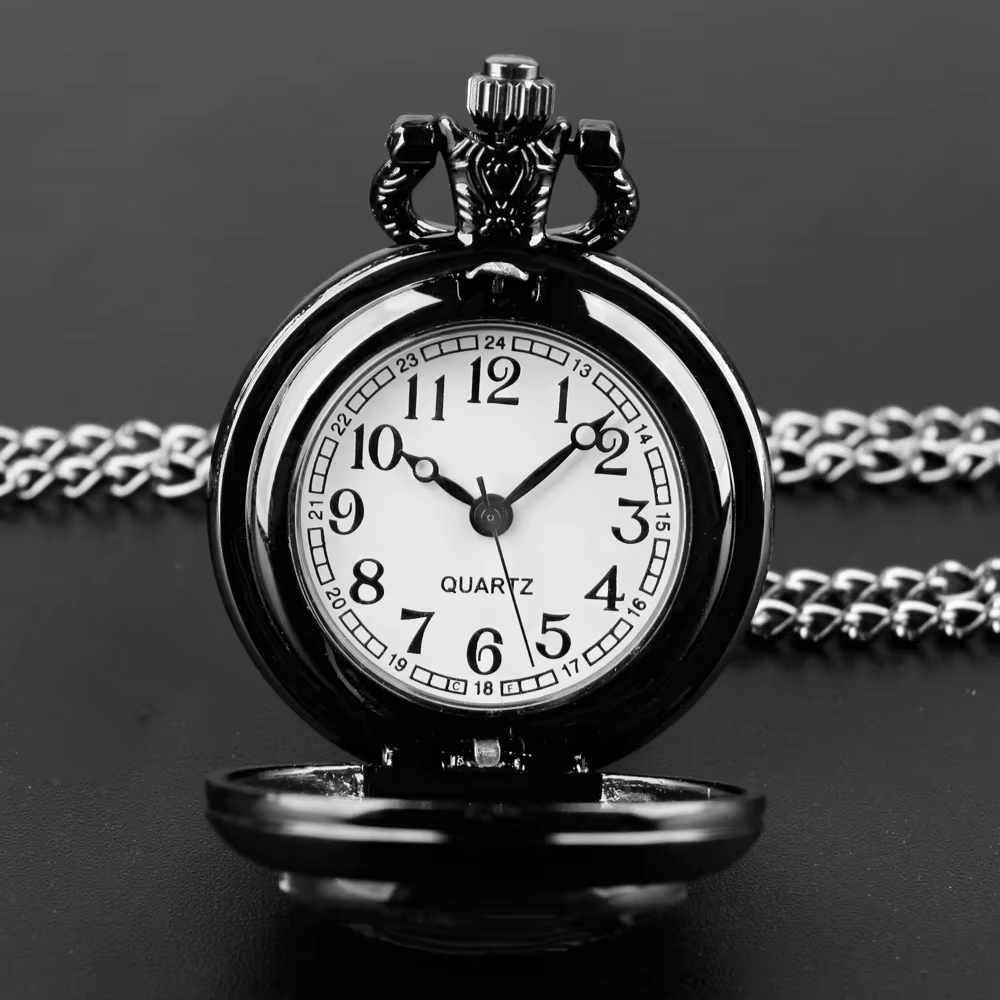 Coffret cadeau de montre de poche à quartz au design cool Berserk - Chaîne robuste + cadran à chiffres arabes