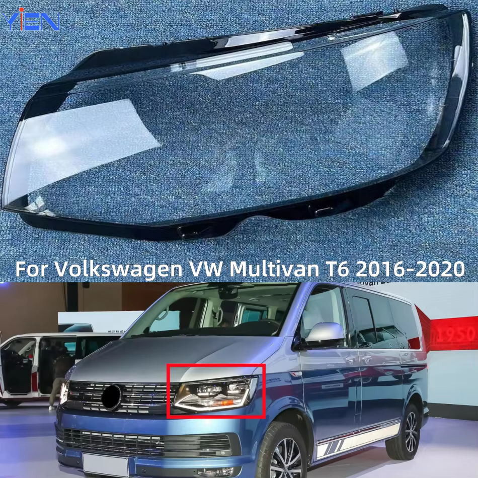 Couvercle de lentille avant en verre pour Volkswagen VW Multivan T6 2016 2017 2018 2019 2020, accessoires de voiture, coque de phares