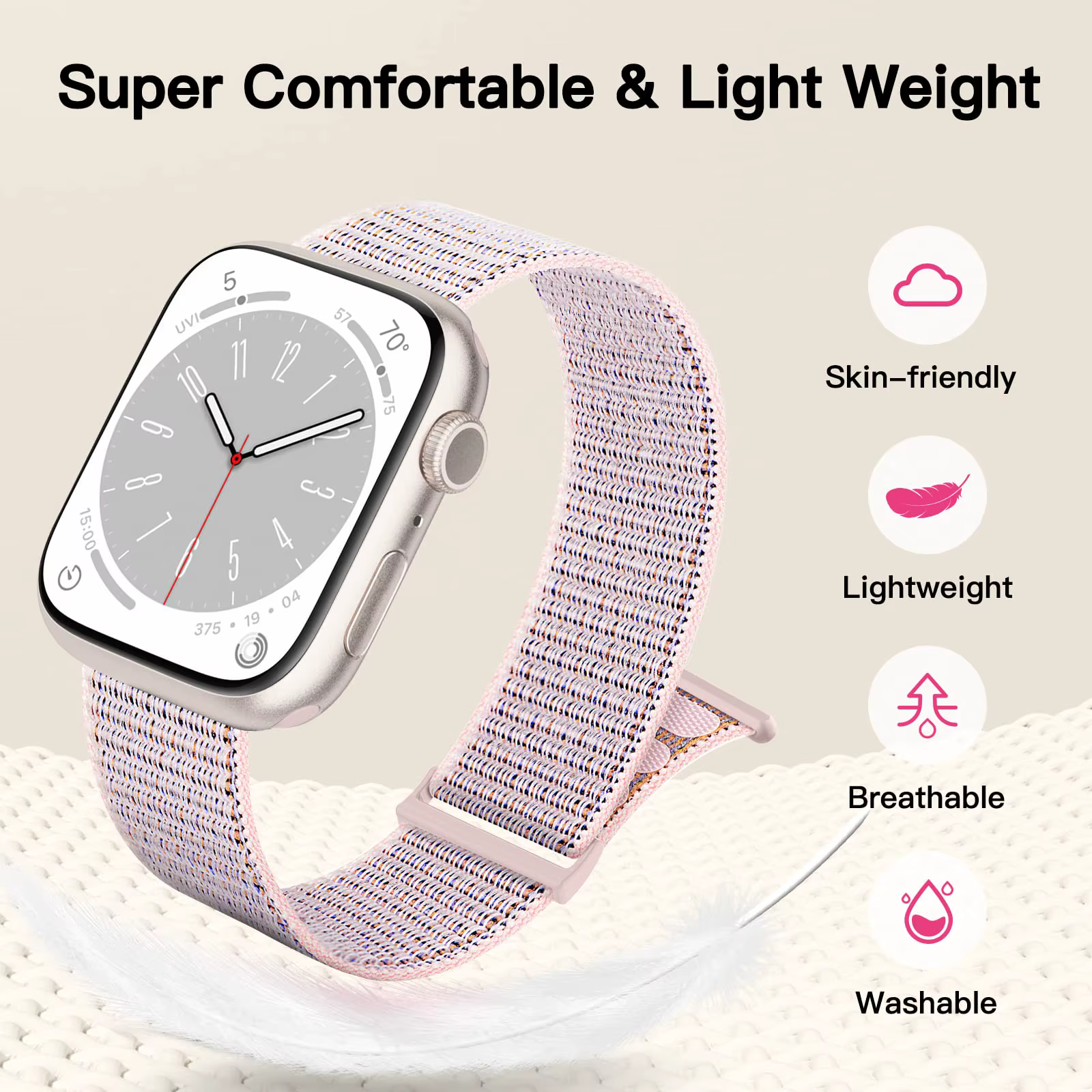 Bracelet à boucle en nylon pour Apple Watch Band