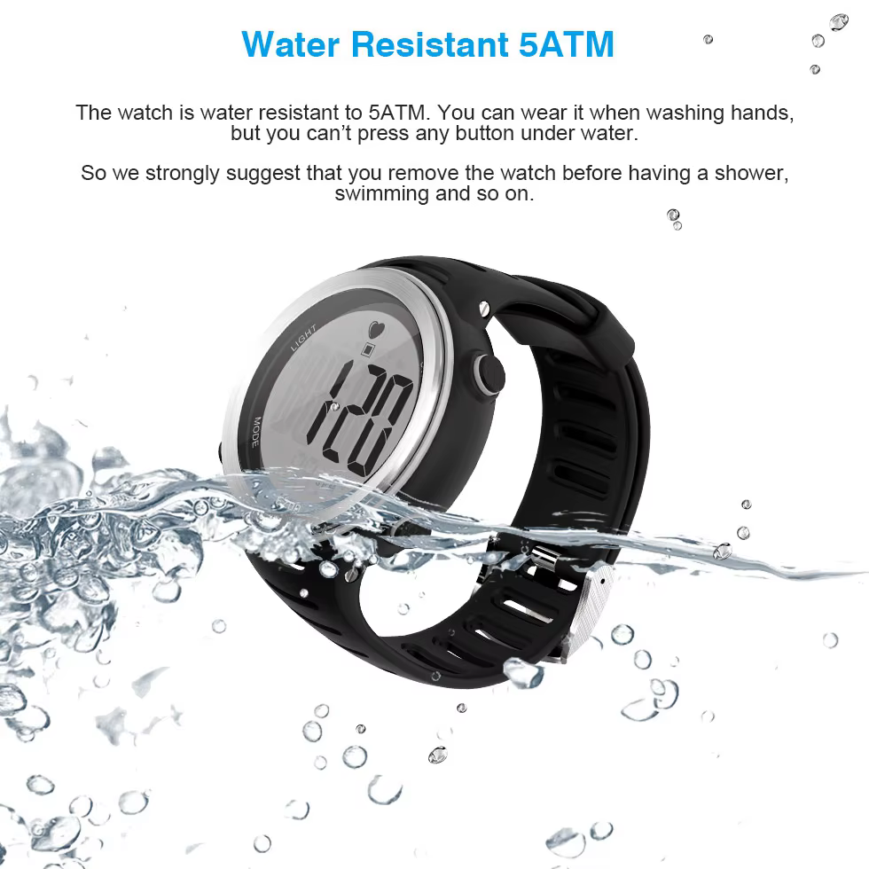 Montre de sport sans fil avec sangle de poitrine pour homme et femme