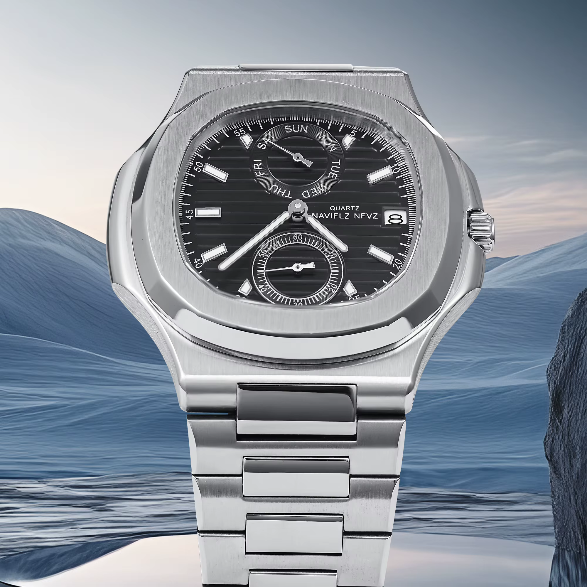 Montres pour hommes, marque de luxe haut de gamme, chronographe, montre de sport, montre à quartz en acier inoxydable pour hommes, montre-bracelet pour hommes d'affaires, étanche