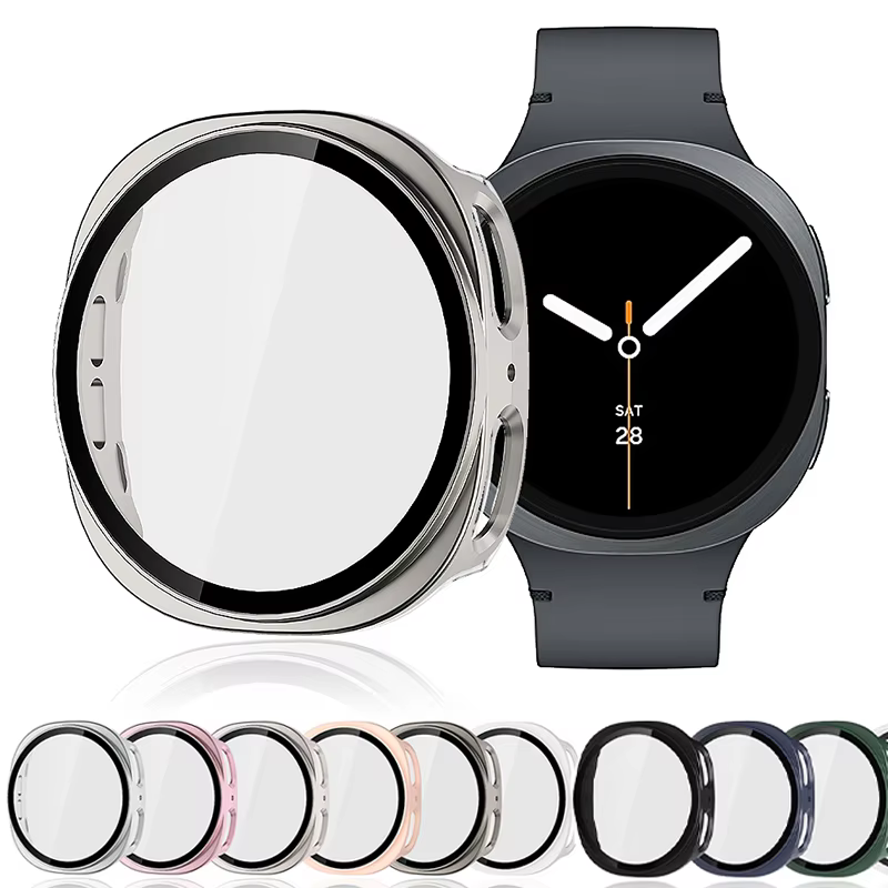 Verre trempé + coque PC pour Samsung Galaxy Watch 8 44mm 40mm