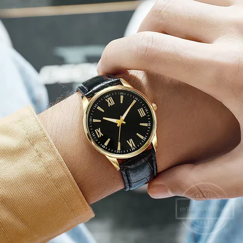 Montre de Luxe Minimaliste en Cuir Ultra Mince pour Homme