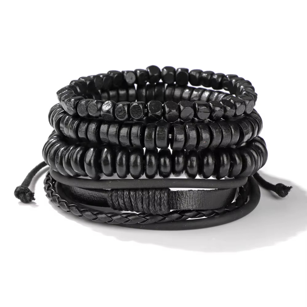 Bracelet tressé en cuir rond pour hommes et femmes