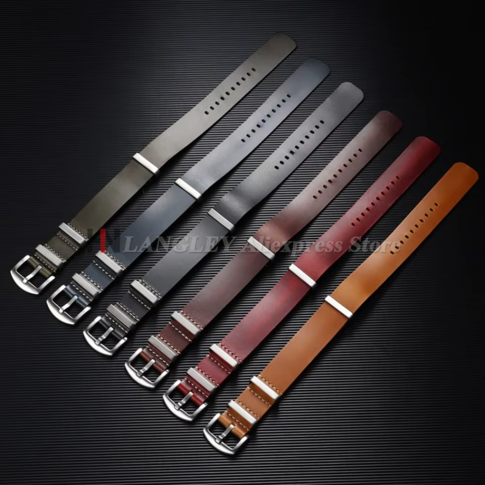 Bracelet de montre en cuir véritable 18mm 20mm 22mm 24mm pour Smartwatch