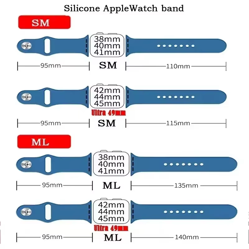 Bracelets en silicone pour Apple Watch