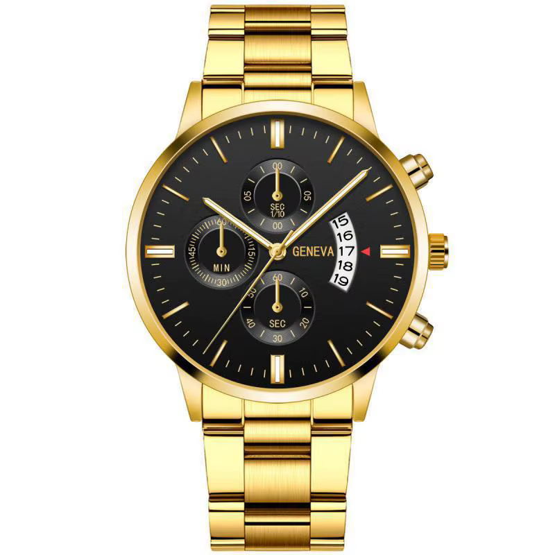 Montre à quartz pour homme en acier inoxydable de luxe