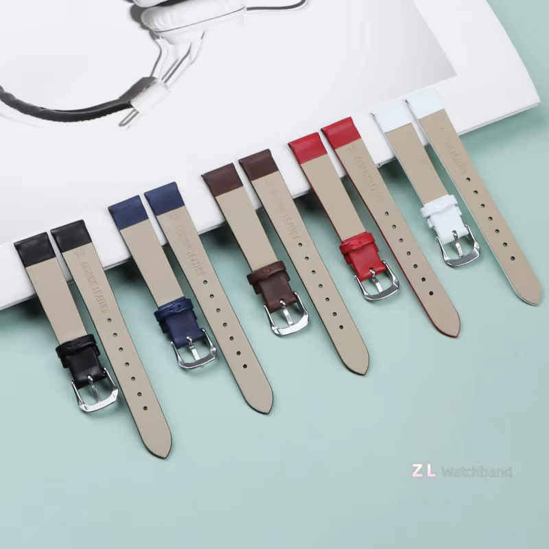Bracelet de montre rétro en cuir véritable pour femme