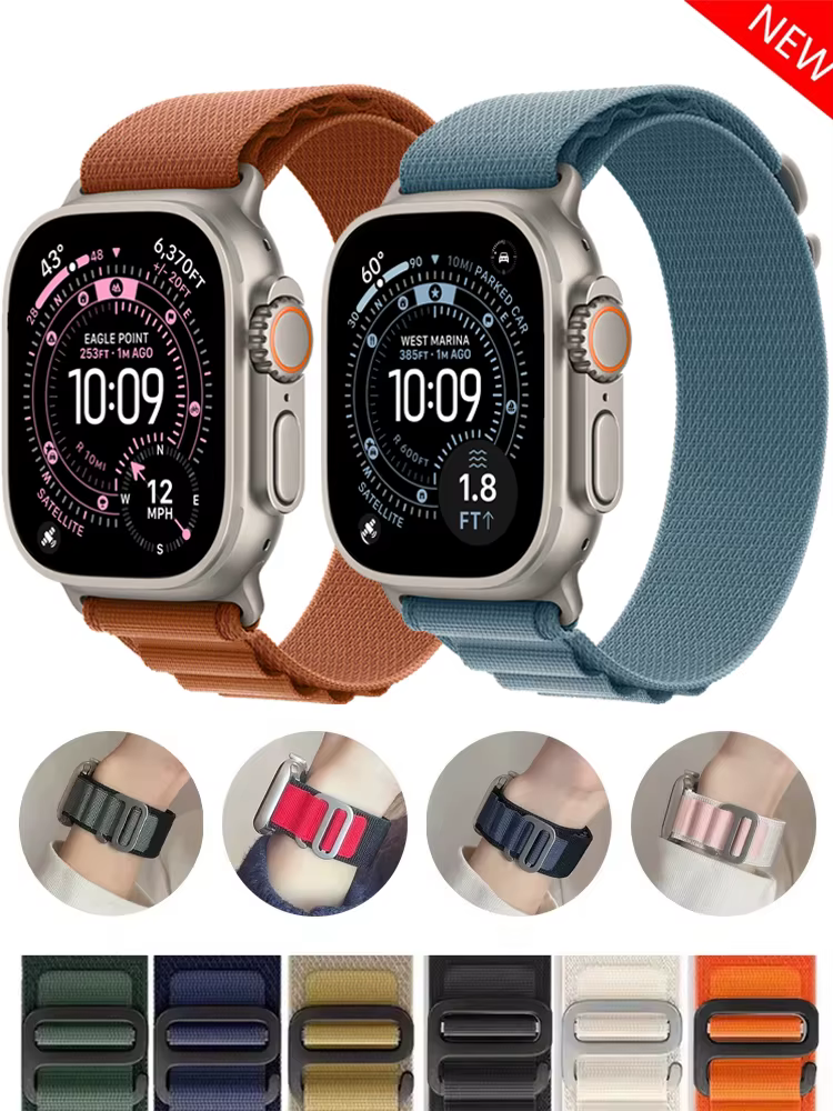 Bracelet à boucle alpine pour bracelets de montre Apple ultra 3 2 49mm 44mm 40mm 45mm 41mm 46mm 42mm nouveau correa iWatch série 11 10 9 8 7 6 SE 3