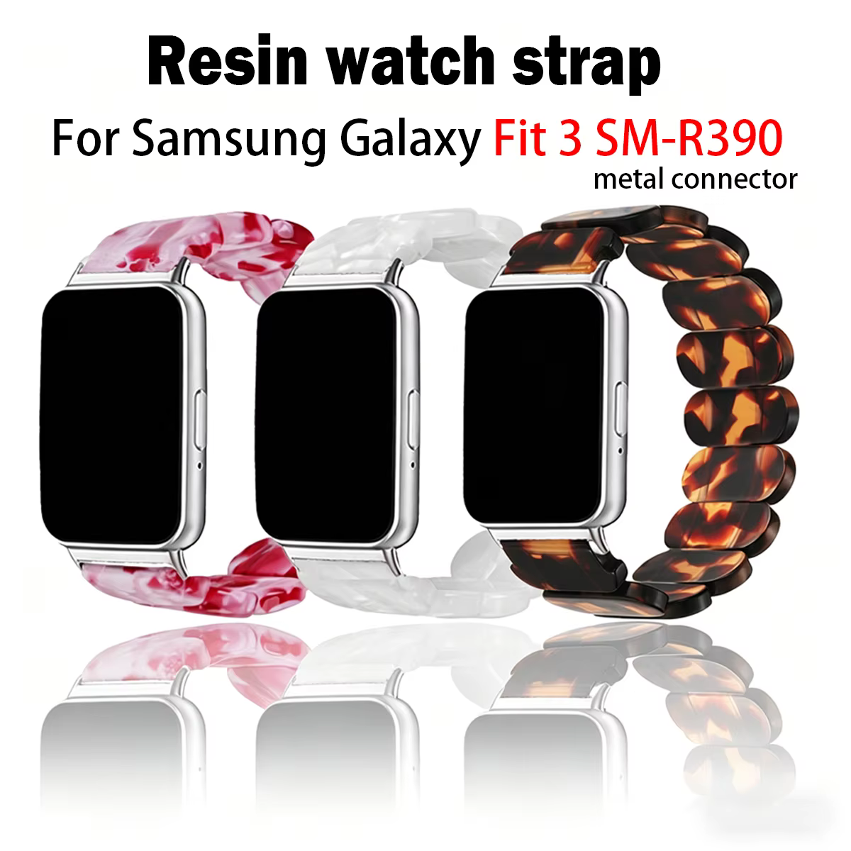 Bracelet de montre en résine pour Samsung Galaxy Fit3 SM-R390