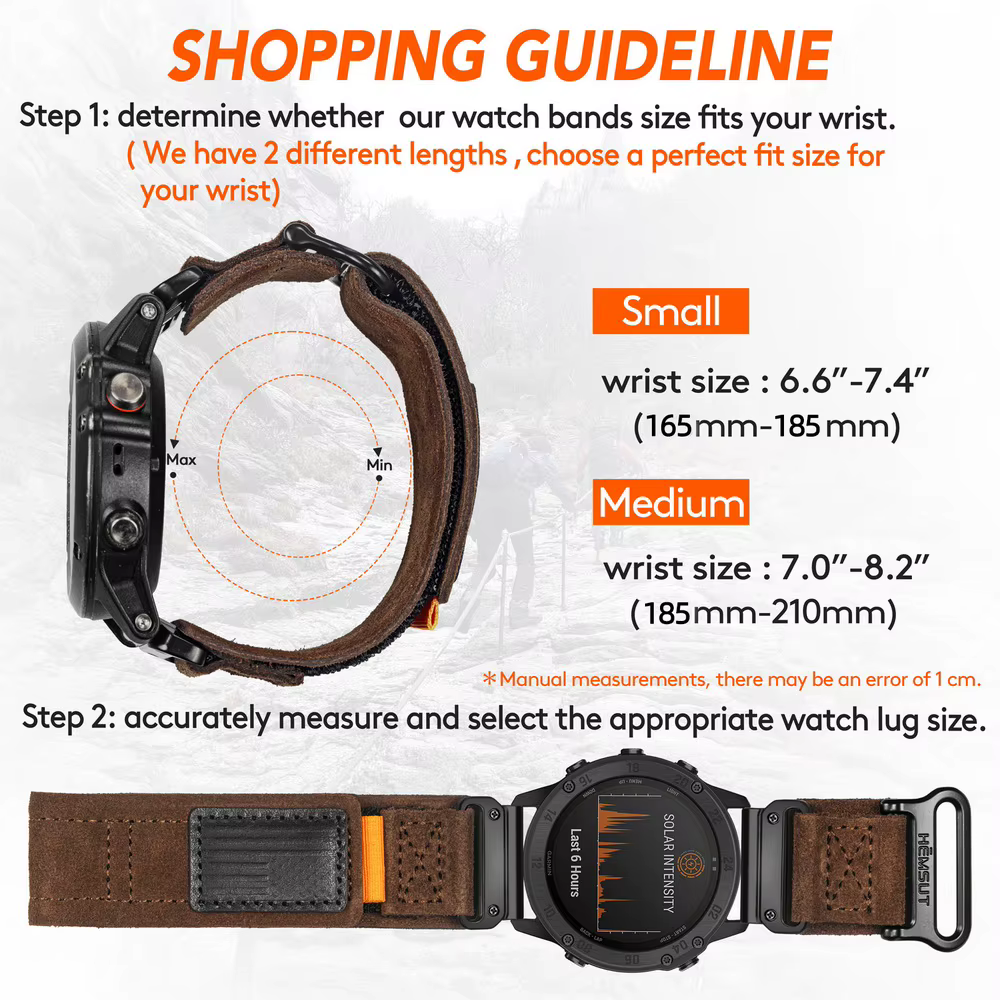 JAMEKER pour bracelet de montre en cuir Garmin Quickfit 20 22 26mm