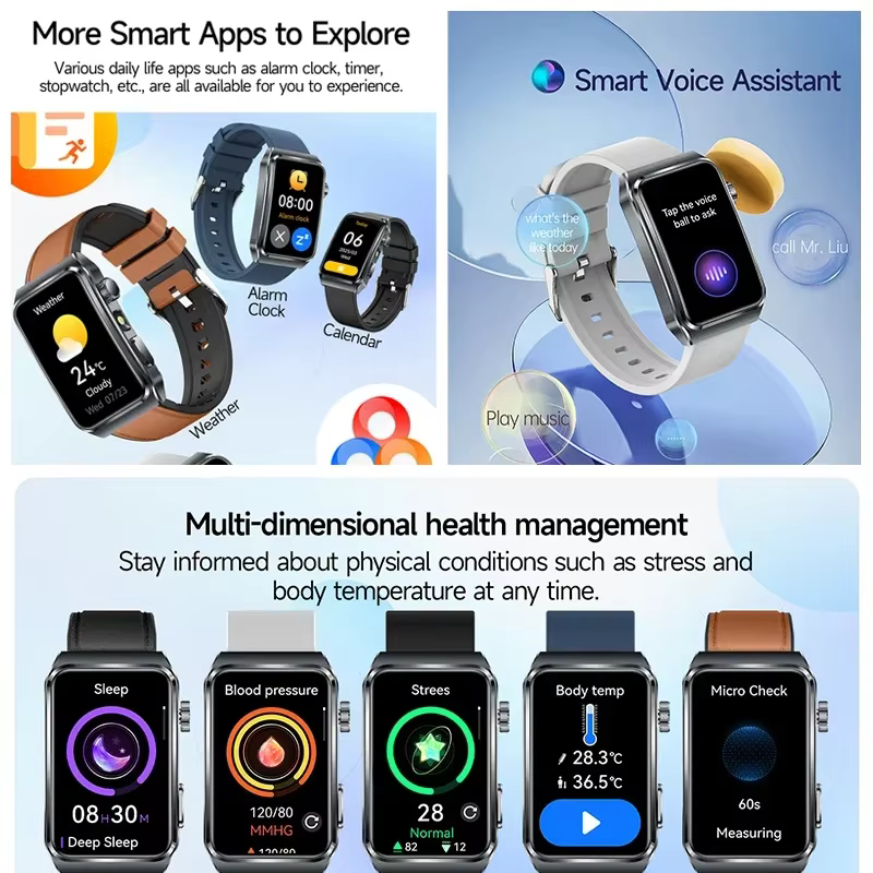 2025 nouveau ECG + PPG diagnostic de santé montres intelligentes hommes femmes horloge acide urique lipide BP traqueur de fréquence cardiaque NFC sport montre intelligente IOS