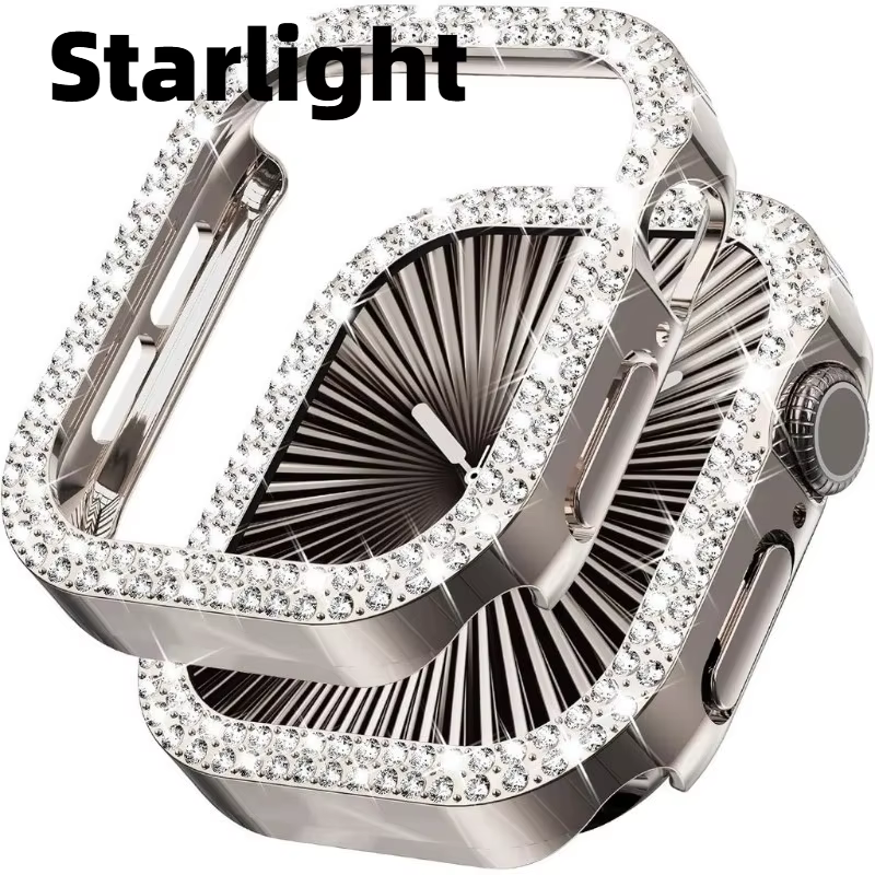 Étui creux en diamant scintillant pour Apple Watch