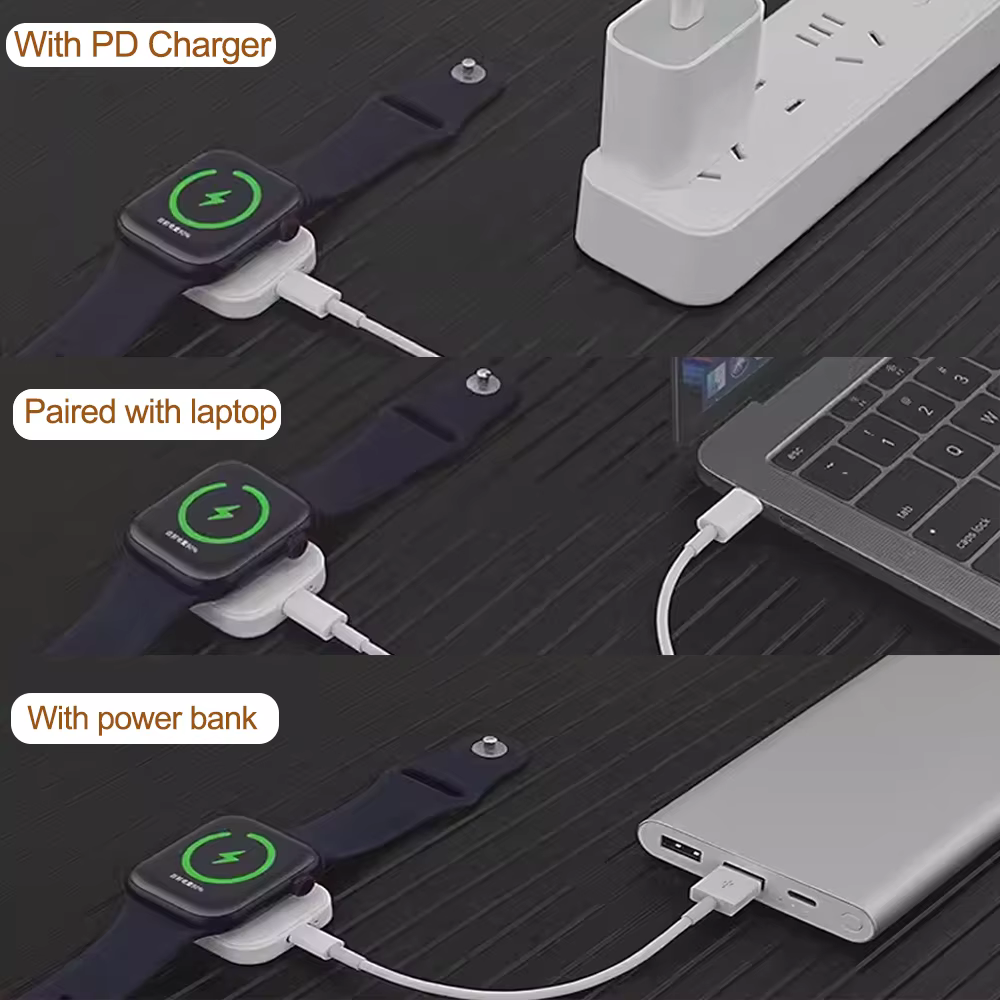 Chargeur magnétique rapide pour Apple Watch Series 10 9 8 7 6 5 SE Type C 8 broches